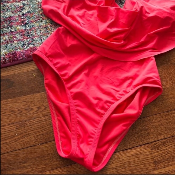 COPY - Bar 3 Coral pink drape front monokini size small - Picture 4 of 7